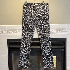 Like New Tory Burch Blue White Floral Jeans Waist 27/30
